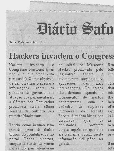 Capa de jornal falsa com a manchete "Hackers invadem o Congresso"